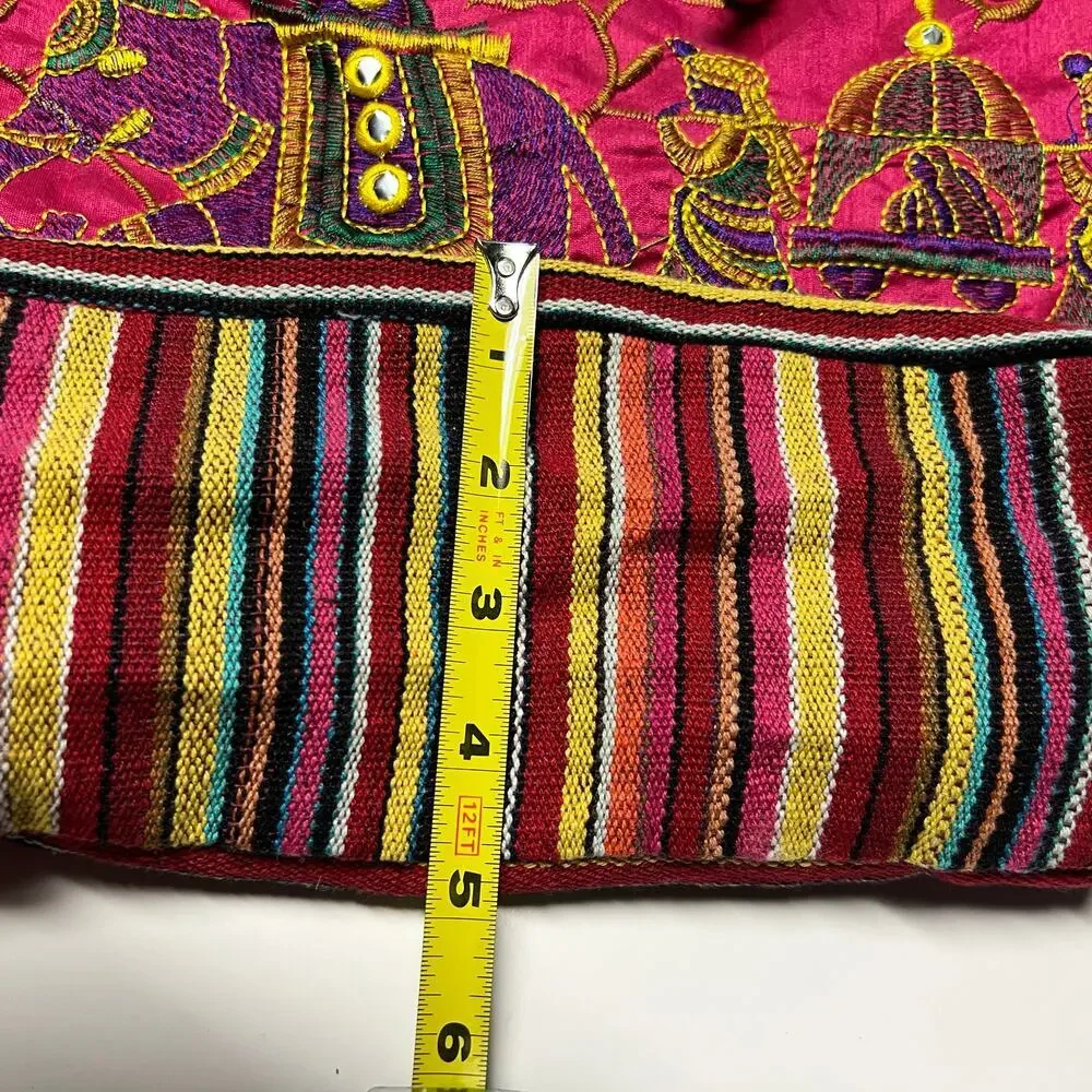 Tribe Azure Colorful Knit Crossbody Shoulder Bag Boho Hippie Festival Vacation